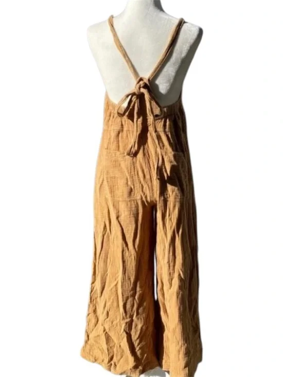 Free People Cyprus Wide leg Overalls Jumpsuit Brown size S - Picture 8 of 12
